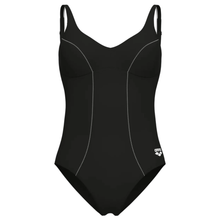 Load image into Gallery viewer, arena-womens-shapewear-swimsuit-clip-back-solid-black-white-010651-510-ontario-swim-hub-2