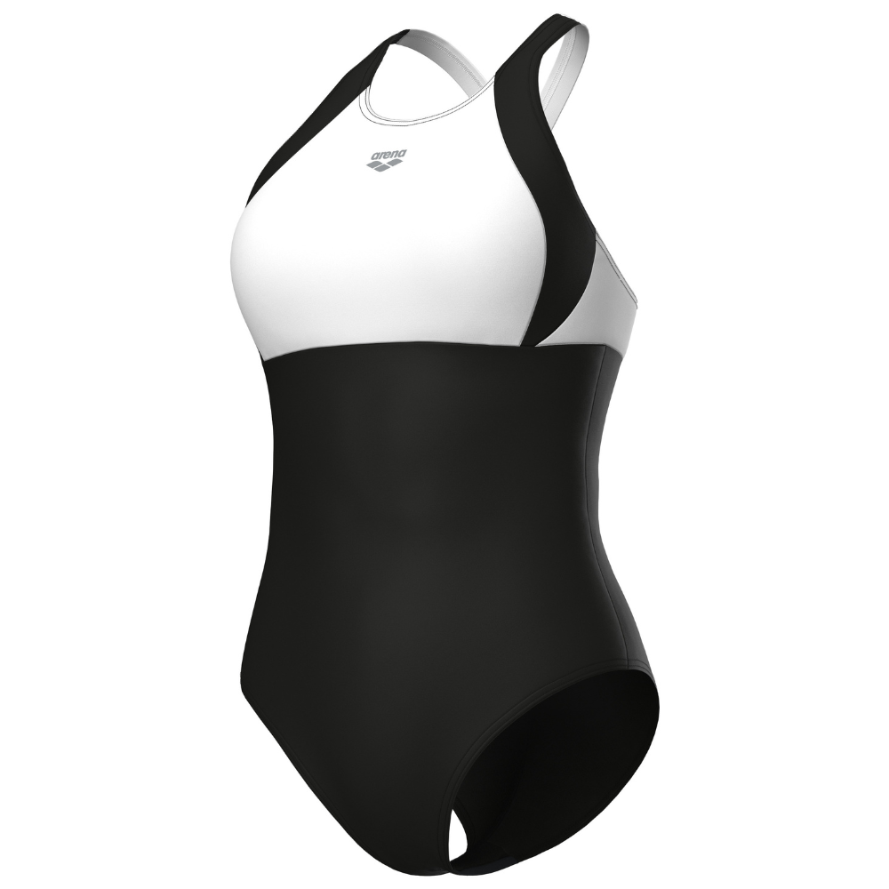 ARENA WOMEN'S SHAPEWEAR SWIMSUIT LINDA CROSS BACK - BLACK/WHITE