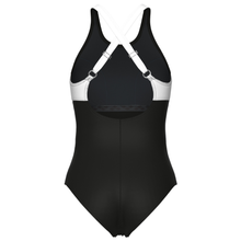 Load image into Gallery viewer, arena-womens-shapewear-swimsuit-linda-cross-back-black-white-black-010852-515-ontario-swim-hub-4