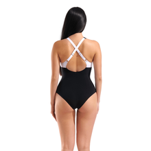 Load image into Gallery viewer, arena-womens-shapewear-swimsuit-linda-cross-back-black-white-black-010852-515-ontario-swim-hub-6