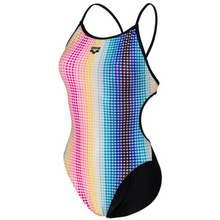 Load image into Gallery viewer, arena-womens-swimsuit-circle-stripe-lace-back-black-multicolour-005927-550-ontario-swim-hub-1