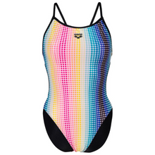 Load image into Gallery viewer, arena-womens-swimsuit-circle-stripe-lace-back-black-multicolour-005927-550-ontario-swim-hub-2
