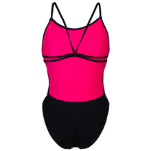 Load image into Gallery viewer, arena-womens-swimsuit-circle-stripe-lace-back-black-multicolour-005927-550-ontario-swim-hub-4