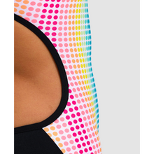 Load image into Gallery viewer, arena-womens-swimsuit-circle-stripe-lace-back-black-multicolour-005927-550-ontario-swim-hub-9