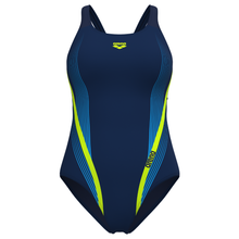 Load image into Gallery viewer, arena-womens-swimsuit-dynamic-swim-pro-back-navy-artic-lime-011734-760-ontario-swim-hub-2