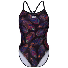 Load image into Gallery viewer, arena-womens-swimsuit-falling-leaves-booster-back-black-black-multi-005936-550-ontario-swim-hub-2