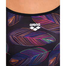 Load image into Gallery viewer, arena-womens-swimsuit-falling-leaves-booster-back-black-black-multi-005936-550-ontario-swim-hub-8