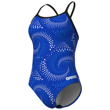 Load image into Gallery viewer, arena-womens-swimsuit-fireflow-lightdrop-back-black-team-royal-010155-200-ontario-swim-hub-1