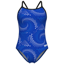 Load image into Gallery viewer, arena-womens-swimsuit-fireflow-lightdrop-back-black-team-royal-010155-200-ontario-swim-hub-2