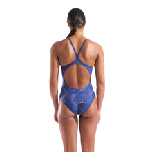 Load image into Gallery viewer, arena-womens-swimsuit-fireflow-lightdrop-back-navy-team-navy-010155-700-ontario-swim-hub-4