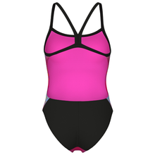 Load image into Gallery viewer, arena-womens-swimsuit-gradient-challenge-back-pink-multi-black-010737-950-ontario-swim-hub-4