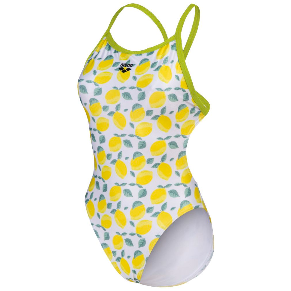 ARENA WOMEN'S SWIMSUIT LEMONS PRINT XCROSS BACK SOFT GREEN/WHITE