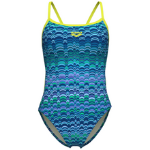Load image into Gallery viewer, arena-womens-swimsuit-ondulation-lace-back-multi-navy-soft-green-008155-177-ontario-swim-hub-2