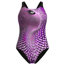 Load image into Gallery viewer, arena-womens-swimsuit-peacock-swim-pro-back-multi-pink-black-011693-550-ontario-swim-hub-2