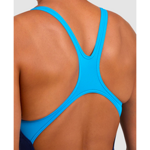 Load image into Gallery viewer, arena-womens-swimsuit-spikes-pro-back-navy-turquoise-005971-780-ontario-swim-hub-9