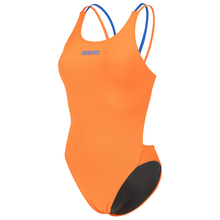 Load image into Gallery viewer, arena-womens-swimsuit-swim-tech-multi-solid-team-orange-neon-blue-008054-380-ontario-swim-hub-1
