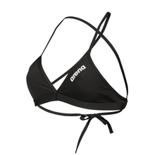 Load image into Gallery viewer, arena-womens-team-swim-top-tie-back-solid-black-white-004768-550-ontario-swim-hub-1