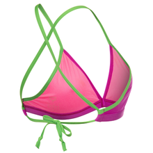 Load image into Gallery viewer, arena-womens-team-swim-top-tie-back-solid-very-fuchsia-team-green-004768-960-ontario-swim-hub-4