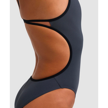 Load image into Gallery viewer, arena-womens-team-swimsuit-lace-back-solid-asphalt-black-004651-530-ontario-swim-hub-9