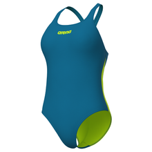 Load image into Gallery viewer, arena-womens-team-swimsuit-swim-pro-solid-blue-cosmo-artic-lime-004760-666-ontario-swim-hub-1