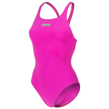 Load image into Gallery viewer, arena-womens-team-swimsuit-swim-pro-solid-very-fuchsia-team-green-004760-906-ontario-swim-hub-2