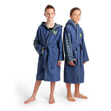 Load image into Gallery viewer, arena-zeal-plus-junior-bathrobe-navy-lime-005309-200-ontario-swim-hub-2