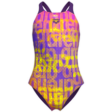 Load image into Gallery viewer, girls-swimsuit-arena-multi-colours-v-back-plum-multi-plum-009007-909-ontario-swim-hub-3