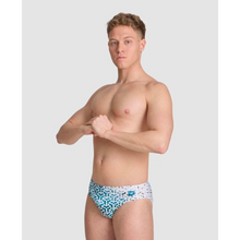Load image into Gallery viewer, mens-arena-planet-water-swim-brief-white-multi-006174-130-ontario-swim-hub-5