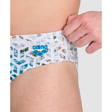 Load image into Gallery viewer, mens-arena-planet-water-swim-brief-white-multi-006174-130-ontario-swim-hub-8