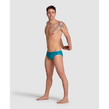 Load image into Gallery viewer,     mens-arena-starfish-swim-brief-turquoise-multi-006670-801-ontario-swim-hub-7