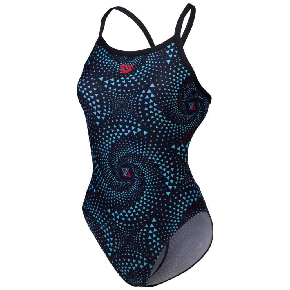 Costume Intero Donna Arena Flowing V Back - Tessuto MaxLife Eco, Resistente Al Cloro, UPF 50+, Per Nuoto Agonistico