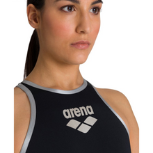 Load image into Gallery viewer, womens-arena-one-biglogo-swimsuit-black-silver-001198-555-ontario-swim-hub-8
