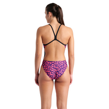 Load image into Gallery viewer, womens-arena-printed-swimsuit-challenge-back-fuchsia-multi-black-009443-950-ontario-swim-hub-2