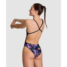 Load image into Gallery viewer, womens-arena-rose-texture-xcross-back-swimsuit-multi-black-black-006641-505-ontario-swim-hub-6
