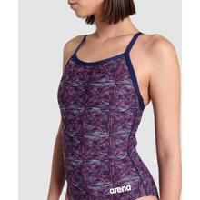 Load image into Gallery viewer, womens-arena-swimsuit-abstract-tiles-light-drop-back-navy-team-redwhiteblue-007141-417-ontario-swim-hub-5
