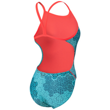 Load image into Gallery viewer, womens-arena-swimsuit-camo-kikko-challenge-back-fluo-red-water-multi-007160-480-ontario-swim-hub-2