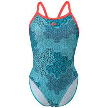 Load image into Gallery viewer, womens-arena-swimsuit-camo-kikko-challenge-back-fluo-red-water-multi-007160-480-ontario-swim-hub-3