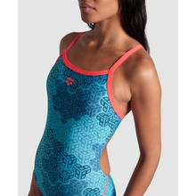 Load image into Gallery viewer, womens-arena-swimsuit-camo-kikko-challenge-back-fluo-red-water-multi-007160-480-ontario-swim-hub-9