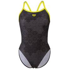 Load image into Gallery viewer, womens-arena-swimsuit-camo-kikko-challenge-back-soft-green-black-multi-007160-650-ontario-swim-hub-3