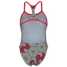 Load image into Gallery viewer, womens-arena-swimsuit-geometry-booster-back-multi-black-bright-coral-010178-540-ontario-swim-hub-4