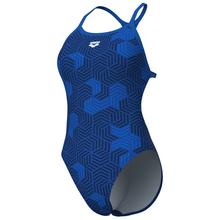 Load image into Gallery viewer, womens-arena-swimsuit-geometry-booster-back-multi-navy-royal-010178-770-ontario-swim-hub-1