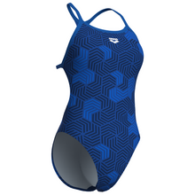 Load image into Gallery viewer, womens-arena-swimsuit-geometry-booster-back-multi-navy-royal-010178-770-ontario-swim-hub-3