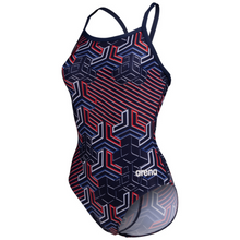 Load image into Gallery viewer, womens-arena-swimsuit-kikko-pro-navy-team-red-white-blue-005893-417-ontario-swim-hub-1