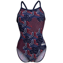 Load image into Gallery viewer, womens-arena-swimsuit-kikko-pro-navy-team-red-white-blue-005893-417-ontario-swim-hub-2