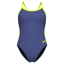 Load image into Gallery viewer, womens-arena-swimsuit-lace-back-solid-future-dusk-black-artic-lime-004651-856-ontario-swim-hub-1
