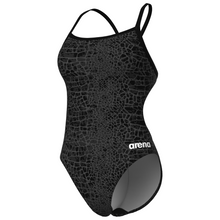 Load image into Gallery viewer, womens-arena-swimsuit-snake-skin-challenge-back-black-team-black-010156-500-ontario-swim-hub-1