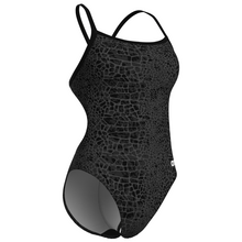 Load image into Gallery viewer, womens-arena-swimsuit-snake-skin-challenge-back-black-team-black-010156-500-ontario-swim-hub-3