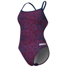 Load image into Gallery viewer, womens-arena-swimsuit-snake-skin-challenge-back-navy-team-navy-010156-417-ontario-swim-hub-1