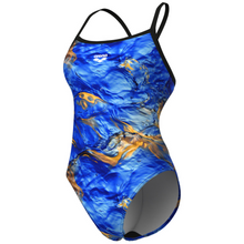 Load image into Gallery viewer, womens-swimsuit-arena-gold-leaves-challenge-back-blue-river-multi-black-009067-850-ontario-swim-hub-1