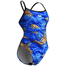 Load image into Gallery viewer, womens-swimsuit-arena-gold-leaves-challenge-back-blue-river-multi-black-009067-850-ontario-swim-hub-2